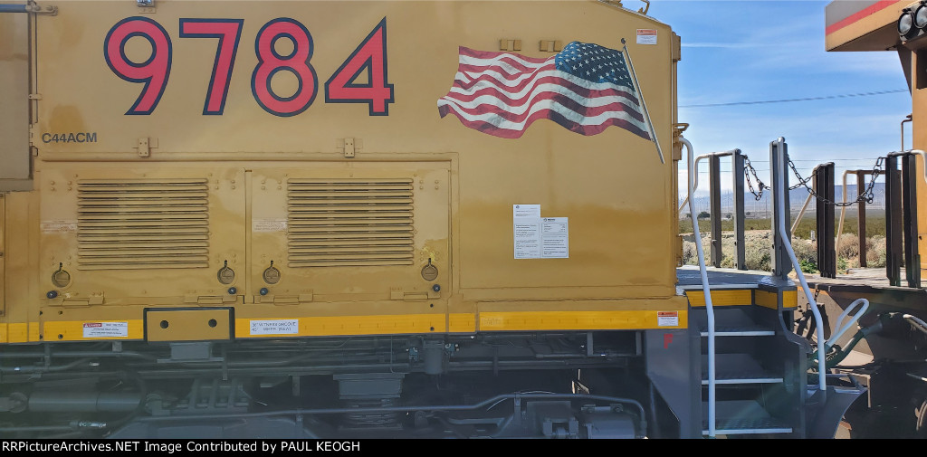 UP 9784 Data Plate and Side View Of The Cab.